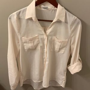 White Sheer Collared Shirt
